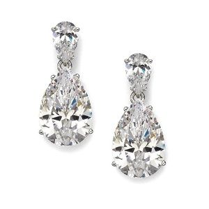 NTW Adriana Orsini Sterling Silver Double Pear Drop Earrings